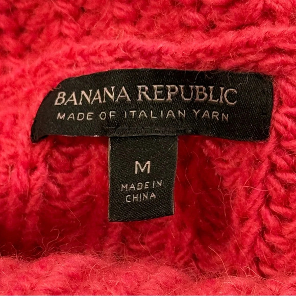 Banana Republic Alpaca Merino Wool Blend Pink Turtleneck Sweater Womens Medium - Picture 7 of 10